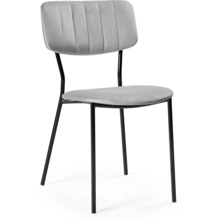Stol on a metal frame FIER Metal/velor, black/gray 46x60x82 cm