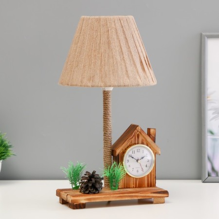 Table lamp with a clock "House" E14 15W 19x18x35 cm