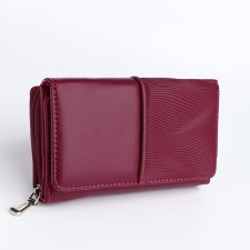 Women's wallet on the button, purple color