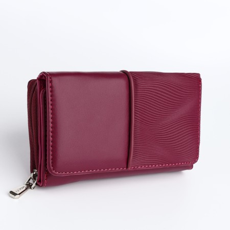 Women's wallet on the button, purple color