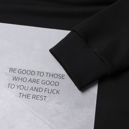 Jumper (sweatshirt) men's minku: be good, black color, rr 54-2