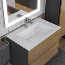 Раковина полувстраиваемая Uperwood Next 70 см, прямоугольная, белая