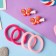 Caramel hair set (4 elastic bands, 2 clamps) butterflies, 3.5x2.5 cm, red-pink