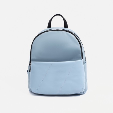 Women's backpack made of artificial leather, cosmetic bag, OTARA, Blue/Brown color-4