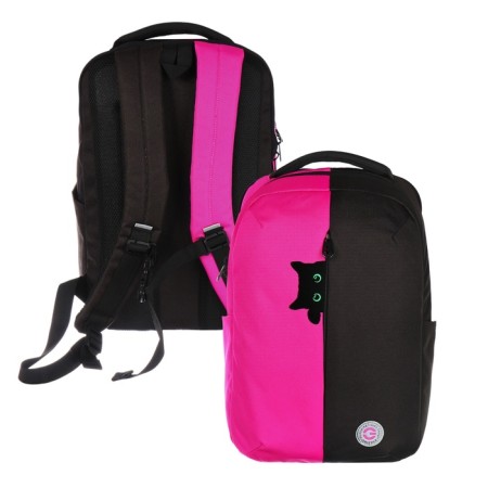 Youth backpack 42 x 28 x 14 cm, Grizzly, laptop department, black/pink