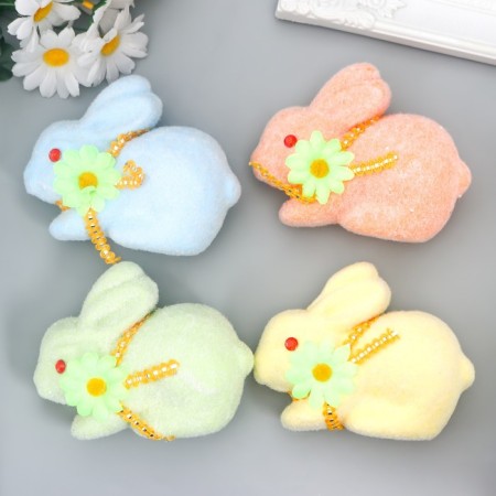 Easter decor "Rabbit with a ribbon and a flower on the neck" mix 13 cm