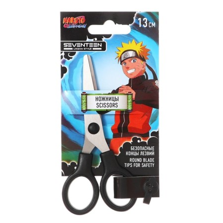Scissors 13 cm, naruto, with rounded ends, plastic cover