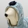 Jacket for dogs with flowers, s (DS 20 cm, ok 23 cm, og 32 cm), blue