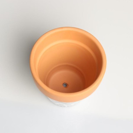 Pot "Trapezius" Terracott with a pattern, 9x9cm, mix-7