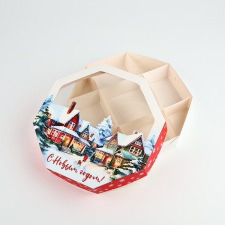 Folding box "heat and comfort", 29 x 29 x 5 cm, new year-3