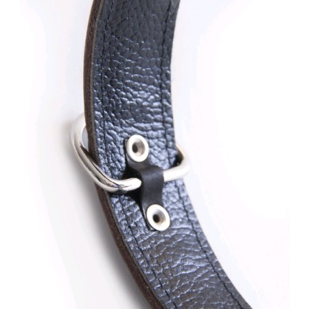 Leather collar with oblique "Zononic", Osh 52-66 x 3.5 cm, mix of flowers-5