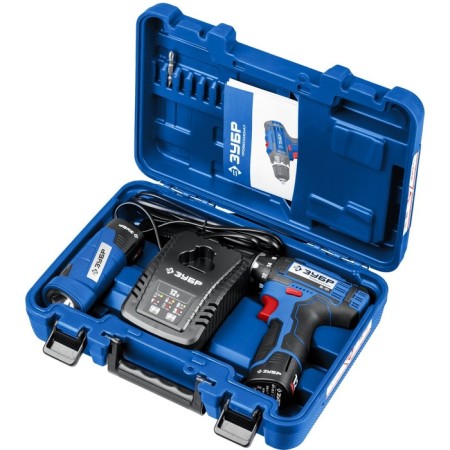 Drill-shuruvret bison 12 V+LED LED LEAR DL-121-22F, 2x2 Ah, 1350 rpm, 40 nm, in the case-7