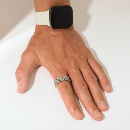 Ring "Steel" mechanism, color silver, 22 size