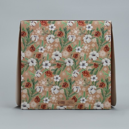 Folding box for 9 cupcakes with a “Cozy New Year” window, 25 x 25 x 10 cm, New Year-4