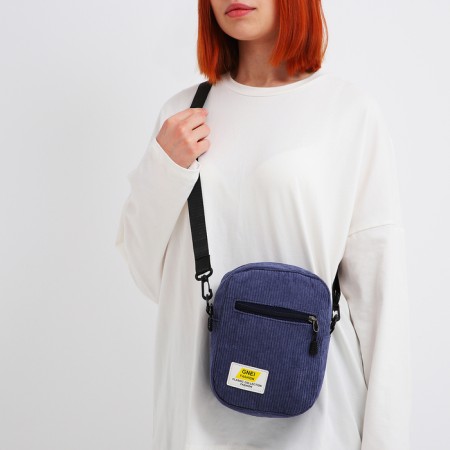 Youth bag with a zipper, blue color-2