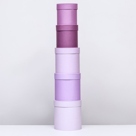 A set of round gift boxes 5 in 1 "Powder", 20 × 20 × 20–13.5 × 13.5 × 13.5 cm-2