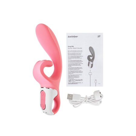 Unrealistic vibrator Satiffyer Hug Me, silicone, pink color-14