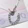 Pendant "on the fishing line" Crystal, white color in silver, 30 cm