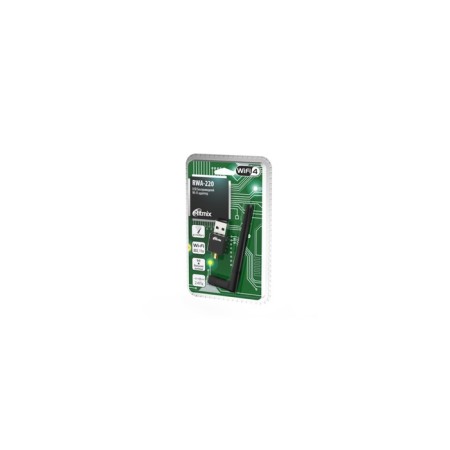 Adapter W-Fi Ritmix RWA-220, with antenna, USB, 150 Mbps, black-3