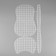 Canvas-base for embroidery bags, plastic, 42 × 24 cm, white color