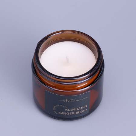 Aromatic candle in the bank "Mandarin Gingerbread", soy wax, 50 g, tangerine, gingerbread-3