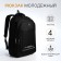 Youth backpack from textiles, 2 lightning departments, 4 pockets, black/orange color