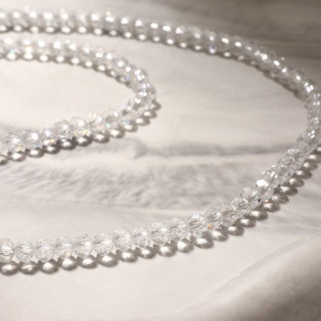 Beads on threads ball No. 4 faceted "spinel", white color, 42 cm-1