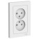 Double SE AtlasDesign, 16 A, 250 V, built -in, without salary, IP20, white, Atn000120