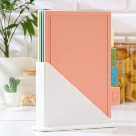 A set of cutting boards on a stand, 4 pcs, color mix