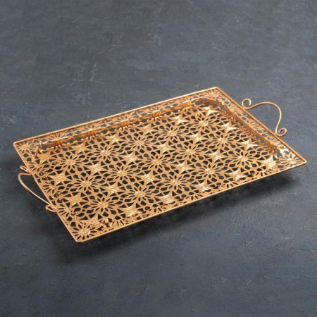 Serving tray "Golden flowers", 50 × 29 × 6 cm, gold color