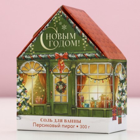 Соль для ванны, 300 г, аромат персикового пирога, Новый Год-3