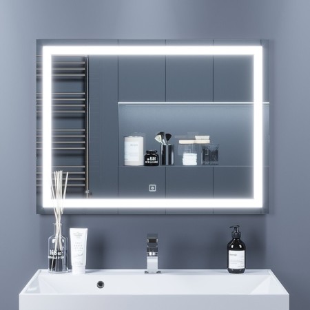 Mirror Uperwood Tanos, 80x80 cm, LED backlight, sensory switch, anti -recovery