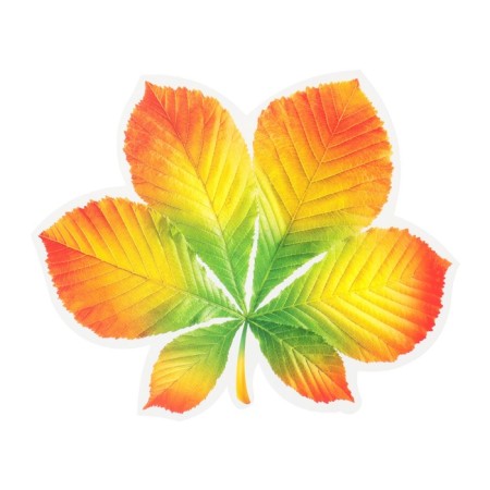 Decoration on the adhesive tape "Autumn leaves" orange, green, 18x18 cm