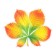 Decoration on the adhesive tape "Autumn leaves" orange, green, 18x18 cm