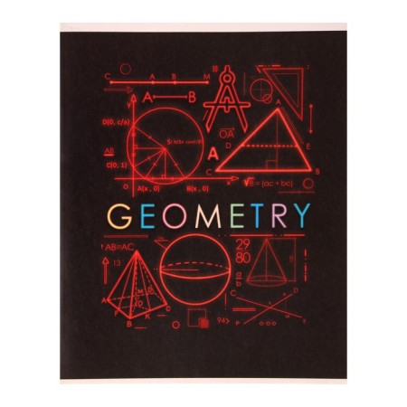 Subject notebook Calligrata "Superneeon", 48 sheets in a geometry cell, with reference material, cover coated cardboard, offset unit