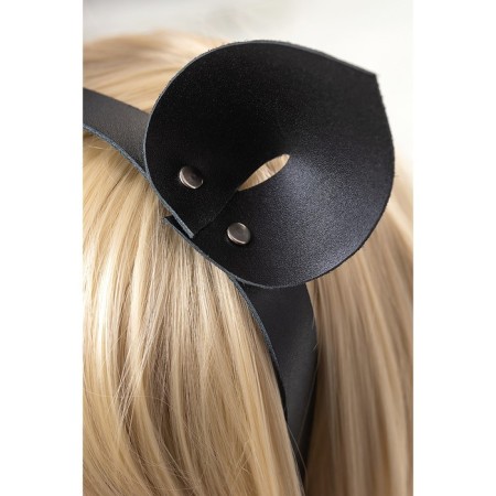 Cat ears on a leather strap, skin, black-3