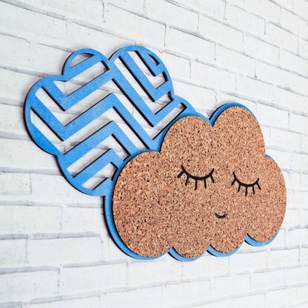 Camping board "Cloud with eyes", Blue, 19.6 x 19.8 cm-2