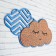 Camping board "Cloud with eyes", Blue, 19.6 x 19.8 cm