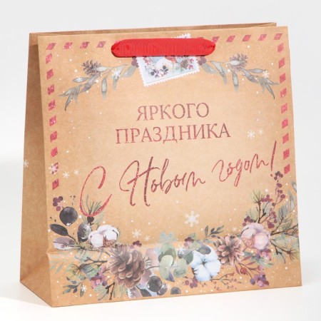 Craft square “Bright holiday”, 30 x 30 x 12 cm, New Year-2