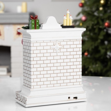 LED figure "Wonderful fireplace", 26x10x18 cm, music, aah3, USB, glow warm white-5