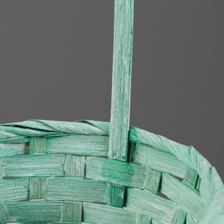 Set of wicker baskets, 16x10/32, 18x10/34, 21x10/36, cm, turquoise, bamboo-4