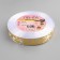 Satin tape "White snowflakes", 15 mm, 23 ± 1 m, white color/gold No. 01