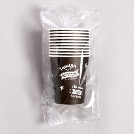A one -time paper glass Happy Birthday ", 250 ml-5