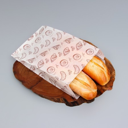 Paper package with a pattern "Baking", fat -resistant, white 24 x 14 cm
