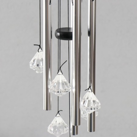Wind Music Metal, tree "Crystals" 5 tubes 60x9x9 cm-2