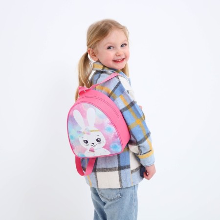 Baby backpack for a girl "Bunny with Kexik", rn. 23x20.5 cm-7