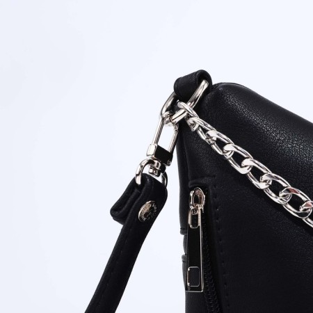 Janelli Cross-Boda Bag on a zipper, external pocket, black color-3