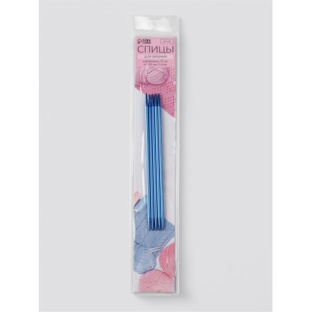 Knitting knitting needles 15cm D3.5mm (5pcs) PVC package aluminum blue au-3