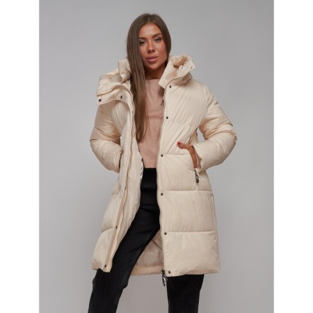 Coat insulated winter female, size 48, beige color-15