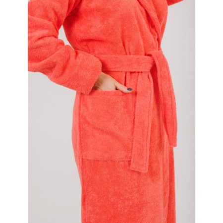 Women's bathrobe, with a shack, size 56-58, coral color-3